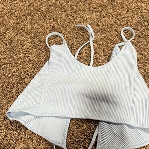 SHEIN Light Blue Ribbed Tank Top